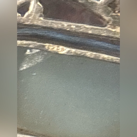 VINTAGE Sterling Silver 925 Iridescent Druzy Blue Topaz Faux Amethyst Pendant - Picture 12 of 15